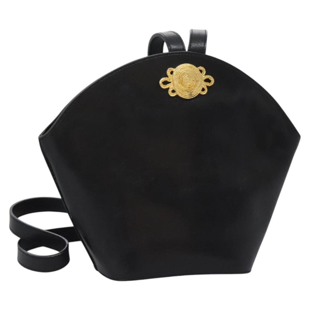 Salvatore Ferragamo Shoulder Bag Leather Black Gold